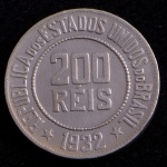 Moeda Brasileira, Valor 200 Reis, Ano 1932, Níquel, Muito Bem Conservada/Soberba.