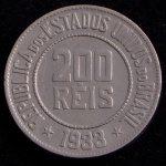 Moeda Brasileira, Valor 200 Reis, Ano 1933, Níquel, Muito Bem Conservada/Soberba.