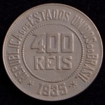 Moeda Brasileira, Valor 400 Reis, Ano 1935, Níquel, Muito Bem Conservada/ Soberba.