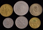 Moedas do Brasil, Comemorativa ao 4º Centenário de Fundação de São Vicente ( Série Vicentina), Valores 100; 200; 400; 500; 1000 e 2000 Reis, Ano 1932, Níquel; Bronze Alumínio e Prata, Soberbas/Flor de Cunhos.,