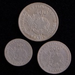 Moedas do Brasil, Valores 100; 200; 400 Reis, Ano MCMI, Níquel, Muito Bem Conservadas.