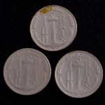 Moedas do Brasil, " Série Brasileiros Ilustres - Tamandaré", Valor 100 Reis, Datas 1936; 1937 e 1938, Níquel, Muito Bem Conservadas.