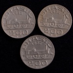 Moedas do Brasil, " Série Brasileiros Ilustres - Barão de Mauá", Valor 200 Reis, Datas 1936; 1937 e 1938, Níquel, Muito Bem Conservadas.