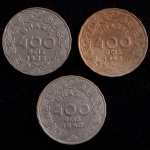 Moedas do Brasil, " Série Brasileiros Ilustres - Getúlio Vargas", Valor 400 Reis, Datas 1938; 1940 e 1942, Níquel, Soberbas.