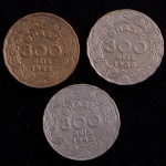 Moedas do Brasil, " Série Brasileiros Ilustres - Getúlio Vargas", Valor 300 Reis, Datas 1938; 1940 e 1942, Níquel, Soberbas.