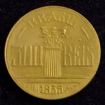 Moeda do Brasil, Série Brasileiros Ilustres - Regente Feijó, Valor 500 Reis, Ano 1935 ( Rara ), Bronze Alumínio, Soberba/FC.