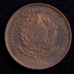 Moeda do Brasil, República, Valor 20 Reis, Ano 1898 (2ª mais Difícil da Série), Bronze, Soberba