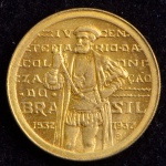 Moeda Comemorativa do Brasil, 4º Centenário de São Vicente, Valor 1000 Reis, Ano 1932, Bronze Alumínio, Brilho de Cunhagem - Flor de Cunho.