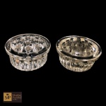DUAS ANTIGAS FLOREIRAS EM VIDRO -MED: 3 X 8 CM.
