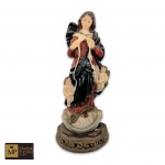 ARTE SACRA - IMAGEM DE NOSSA SENHORA DESATADORA DE NÓS EM RESINA -MED: 21 X 9,5 X 8 CM.