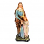 ARTE SACRA - ANTIGA IMAGEM EM ESTUQUE DE SANTANA MESTRA -MED: 30 X 12 X 8 CM. LEVES PERDAS.