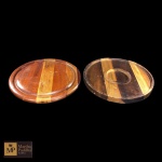 DUAS TÁBUAS EM MADEIRA PARA FRIOS E PATÊ - MED: 3 X 28 CM E 2,5 X 27 CM  -UMA APRESENTA PEQUENA PERDA.
