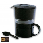 CAFETEIRA PARA UMA XÍCARA, ACOMPANHA MEDIDOR. -SEM USO -MED: 13 CM.NA CAIXA.