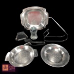 LOTE COM SETES PEÇAS EM INOX -  MED 4 X 25 X 29 CM MAIOR E 7,5 X 12 X 3 CM MENOR. - ALGUMAS APRESENTAM PONTOS DE OXIDAÇÃO.