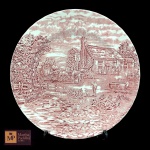 THE POST HOUSE BY BURSLEY - BOWL  EM PORCELANA INGLESA  DECORAÇÃO FAZENDINHA NA  TONS DE VERMELHO,  MED:7 X 23 CM.