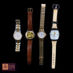 QUATRO RELÓGIOS  DE PULSO -  CARAVELLE BY BULOVA, MONDAINE 50 M,  FERRARI E CITIZEN  - NÃOTESTADOS.
