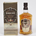 BEBIDAS - Robbie Dhu - Whisky escocês 12 anos Deluxe Scotch Whisky, 1 litro acondicionado em embalagem original - Lacrado