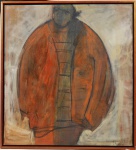 GIANNA POLLAROLO (Lima, Peru - 1972)- Figura - Acrílica sobre tela assinada no CID e no verso, datado de 1995 e Medindo: 120 x 110cm