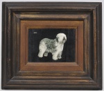 GAYA - "Cachorro" óleo sobre tela, assinado no canto superior esquerdo e no verso. Med.: 15x21 cm. Moldura em madeira nobre