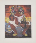 Reprodução em papel tela da obra de Di Cavalcanti denominada "Mulatas" Impressão Colorama Rio. Med: 41 x 34cm