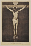 EL SANTO CRISTO DE DIEGO VELAZQUEZ - Impressão Suiça do Cristo crucificado, datado de 1846, impresso por Kunzli Freres, em Zurique, Suiça. Em reprodução Med: 46 x 32cm