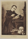 S. ALOYSIUS - Impressão Suiça do Cristo crucificado, datado de 1846, impresso por Kunzli Freres, em Zurique, Suiça. Em Reprodução Med: 46 x 32cm