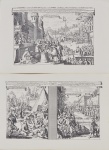 Lote composto por duas gravuras retratando curas infames na Idade média dos arclades assim como seus suplícios. Edição de Pierre Vander Aa (Circa 1600). Em reprodução. Med: 40 x 27cm