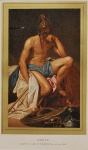 MARTE - Prancha em processo oleográfico de alto custo, com cercadura a ouro onde se reproduz a imagem em tela ou em papel com incrível perfeição. Edição Espasa Y Comp. Ano de 1880  Med: 30,5 x 20,5cm