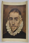 Impressão em papel telado da famosa obra de El Greco denominada "Cavalheiro Desconhecido" que muitos atribuem a figura de William Shakespeare, edição espanhola. Med: 49 x 38cm