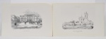Pieter Godfred Bertichen (1796 - 1866) Duas gravuras denominadas "Escola Militar" e "Igreja de Nossa Senhora do Socorro" em reprodução  Med: 44 x 30cm