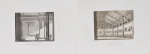 STUCCHI - Duas Gravuras a Metal denominadas "Atrio con Monumento" e "Tenda" do Gravador Italiano Stucchi catalogado no Benesit 21 x 28cm - Século XIX