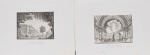 STUCCHI - Duas Gravuras a Metal denominadas "Deliziozo Giardino" e "Tempio de Giové" do Gravador Italiano Stucchi catalogado no Benesit 21 x 28cm - Século XIX