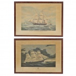 W.J. HUGGINS - The Samuel Enderby off 422 tons William Lisle comander e Clipper Dhip DreadNought Of Tuskar Light. Duas reproduções a cores. Med: 60 x 43cm