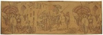 CENA TÍPICA DO COTIDIANO - Tapeçaria francesa trabalhada a mão e emoldurada. Med: 145 x 48cm