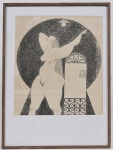 ANGELO ROBERTO - Nu Feminino - Tecnica mista em papel. Med: 36 x 30cm (Obra) e 52 x 37cm (Total)