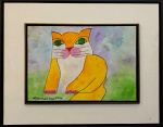 Aldemir Martins (1922 - 2006) - Gato / acrilico sobre Cartão / Assinado CIE / Medindo 30 x 43 cm e 50 x 64 cm