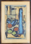 Alexandre Rapoport (1929) - Composição / Técnica Mista sobre Papel / Datado 1958 / Assinado CID / Medindo 50 x 32 cm e 65 x 46 cm