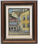 PAISAGEM COM CASARIO - OST assinado no CID e medindo: 20 x 26cm (Obra) e 36 x 43cm (Total)
