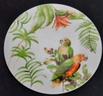 Elegante prato em porcelana com flora e fauna brasileira - Diâmetro:  19 cm