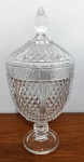 Bela bombonier de vidro em bico de jaca  - Diâmetro: 15x32 cm