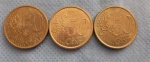 Três moedas 50  Cinquenta Cent Euro Espanha ano 1999