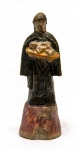Brasil, século XIX. SANTO ANTONIO E O MENINO JESUS. Escultura em terracota policromada, dita "paulistinha". Altura = 11, 5 cm. Pequeno lascado na base.
