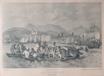 Johann Moritz Rugendas (1802-1858). CAIS DOS MINEIROS, RIO DE JANEIRO. 1835. Litografia sobre papel. 42 x 56 cm (mi); 42 x 56 cm (me). V. Adam delt. (cie). Dess. d´ap. nat. par Rugendas (centro). Lith. de Engelmann, rue du faub. Montmarte N 6, à Paris. (cid).