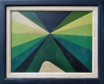 Hércules Barsotti (1914-2010). ABSTRAÇÃO. 1969. Têmpera sobre tela colada sobre cartão. 30 x 40 cm (mi); 40 x 52 cm (me). Assinado e datado no verso.