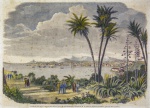 Pierre Eugène Grandsire (1825-1905). VUE DE LA VILLE ET DE LA RADE DE RIO-JANEIRO, PRISE DE SAINT-DOMINGUE. (CROQUIS DE M E LABROSSE, DESSIN DE GRANDSIRE, GRAVURE DE H. LINTON. 1858. H Linton Sc (cie). E Grandsire (cid). Xilogravura aquarelada a mão. 22 X 31,7 (mancha); 23,5 x 33 cm (suporte); 42 x 51 cm (quadro). Vidro antirreflex. Bom estado geral de conservação. Etiqueta no verso com os seguintes dizeres: Order Nr. Brazil Rio Sam 2388 / Vue de la ville et de la rade de Rio-Janeiro, Prise de Saint-Domingue / Wood engraving by H. Linton after E. Grandsire / Published in Le Monde Illustré 1858. Está catalogada sob o número 3620 na Iconografia do Rio de Janeiro 1530-1890, de Gilberto Ferrez, que sobre ela escreveu: Gravura de um Panorama do Rio de Janeiro, desde a entrada da Barra até o São Bento, feito da ilha das Cobras e não de São Domingos, como diz a legenda. 