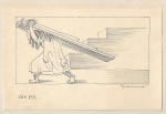 Clovis Graciano (1907-1988). CAP. XVI. Rara ilustração para livro. Nanquim sobre papel. 12 x 18,5 cm (mi); 29 x 33 cm (me). Assinado no cid. Enquadramento de fácil desmontagem, para rápido acesso à obra.