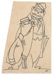 J. Carlos (1884-1950). SEM TÍTULO. Nanquim sobre papel. 22 x 15 cm (mi); 44,5 x 35,5 cm (me). Assinado com o monograma do artista (cid). Vidro antirreflex. Enquadramento de fácil desmontagem, para rápido acesso à obra.