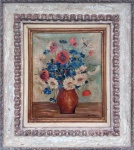 Anita Malfatti (1889-1964). FLORES. 46 x 38 cm (mi); 73 x 66 cm (me). Assinada no cid. Moldura original Kaminagai.