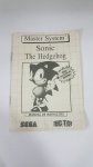 Manual para Console Videogame Master System Tectoy Sonic The Hedgehog Original em Excelente Estado de Conservação.