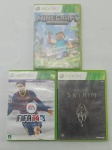 3 DVDs jogos de Microsoft XBOX 360 Original - Minecraft Xbox 360 Edition - Fifa 14 - The Elder Scrolls V Skyrim.
